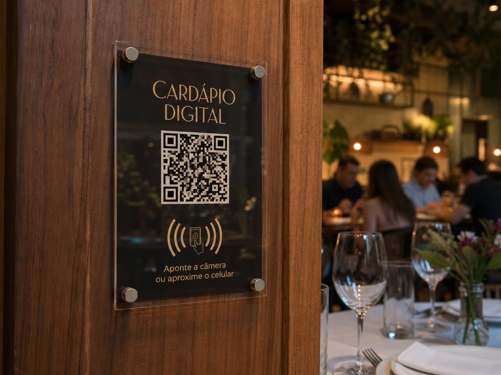 Restaurantes — Na entrada, para reservas e delivery